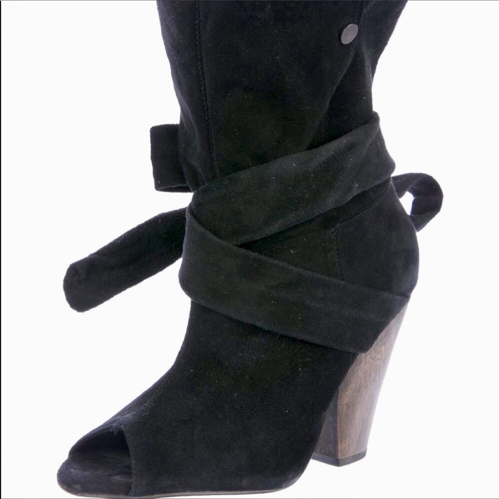 IRO Suede Peep Toe Booties